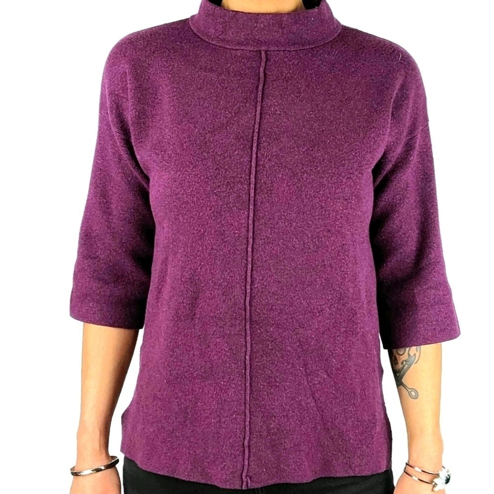 Rachel Zoe Turtleneck Quarter Sleeve Sweater Size Small Purple